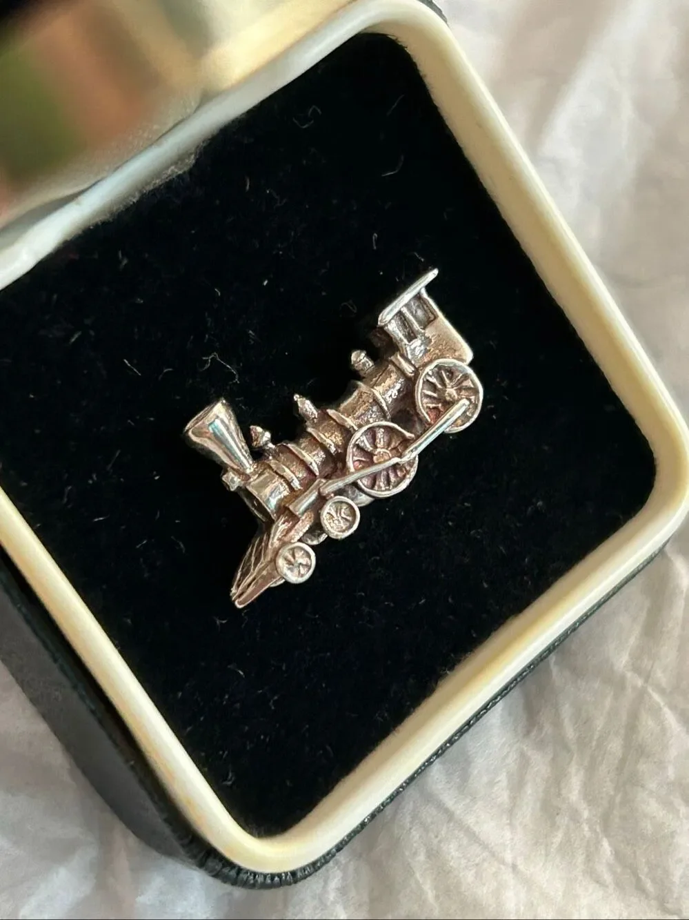 Museum of Fine Arts MFA .925 Sterling Silver Locomotive Train Lapel Pin